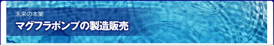 未来の本業 マグフラポンプの製造販売
